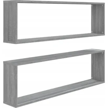 police Nástěnné police, 2 ks, šedý dub sonoma, 100x15x30