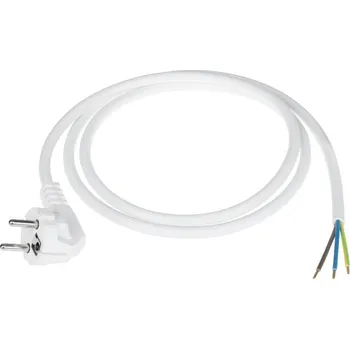 Napájecí kabel Napájecí kabel 3x1,5mm bílý 1,5m s úhlovou zástrčkou