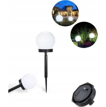 Venkovní osvětlení Solární Lampa LED 33 cm Zahradní Bílá Koule Sada 2 Ks
