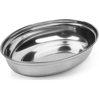 Ocelový oválný hluboký servírovací tác 19 × 14 cm