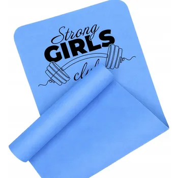 podložka na cvičení PODLOŽKA NA CVIČENÍ PROTISKLUZOVÁ MODRÁ NA JÓGU FITNESS Strong Girls Club