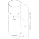 Ostrůvková digestoř Elica Tube Pro Island BL MAT/A/43