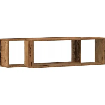 police Dřevěná police VidaXL 80 x 15 cm, odstíny hnědé