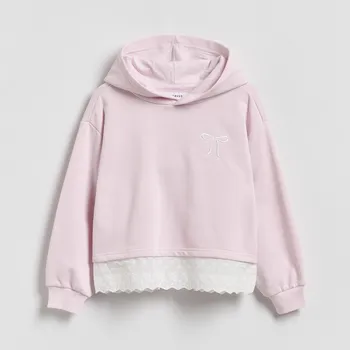 Dívčí mikina Reserved - GIRLS` JOGGING TOP - pastelově růžová - 962HV-03X - 962HV-03X-U15