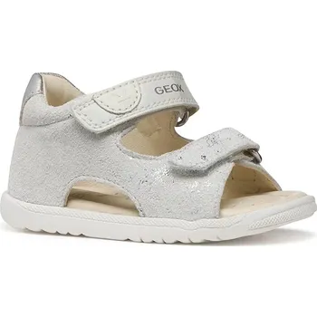 Dívčí sandály Dětské semišové sandály Geox SANDAL MACCHIA B254WA.007BC.18.26 stříbrná SLV, EUR 22