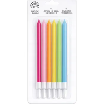 Dortová svíčka Barevné narozeninové svíčky na dort 6 ks – dlouhé svíčky
