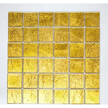Obklad Skleněná mozaika WzorcowniaStudio 30 x 30 cm, odstíny žluté a zlaté