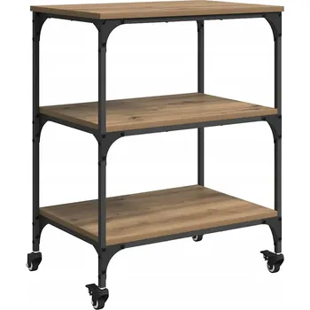 Servírovací stolek Kuchyňský vozík, dub řemeslný, 60 x 41 x 76 cm