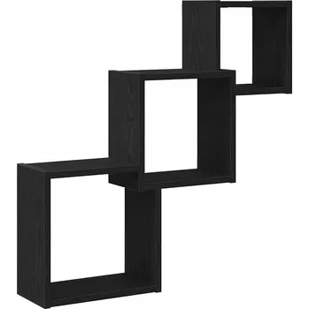 police Nástěnné police kostky, černý dub, 68x15x68 cm