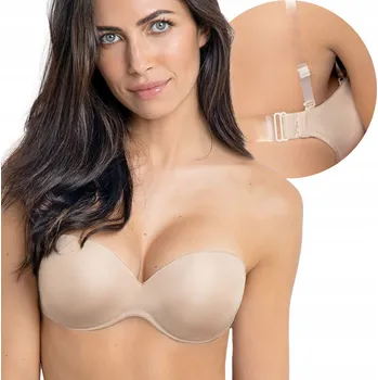 Podprsenka Sielei podprsenka bardotka, balkonetka béžová velikost 70B