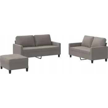 Sedací souprava VidaXL 3dílná sedací souprava s polštáři, šedohnědá (taupe), textil
