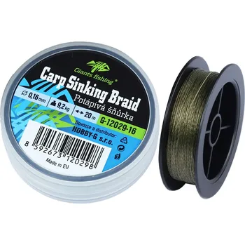 Giants Fishing Potápivá Splétaná Šňůra Carp Sinking Braid 20 m - 0,20 mm 12,6 kg