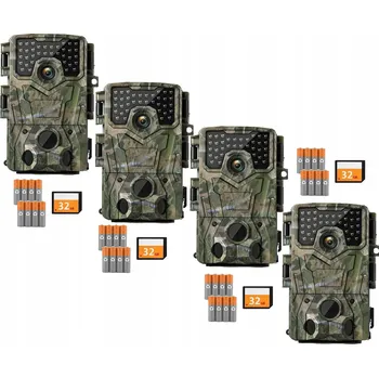 IP kamera 4 kusy Lesní kamera pro lov IR 850nm 4K 48Mpx s 32G kartou a bateriemi