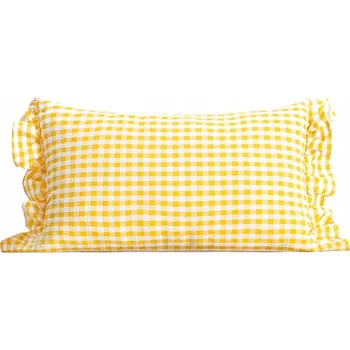 Polštář Polštář ALAMBRA žlutý kostkovaný 30x50 cm HOMLA