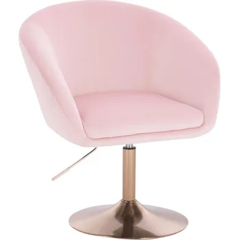 LuxuryForm DESIGN Kosmetická židle VENICE VELUR na zlatém talíři - růžová