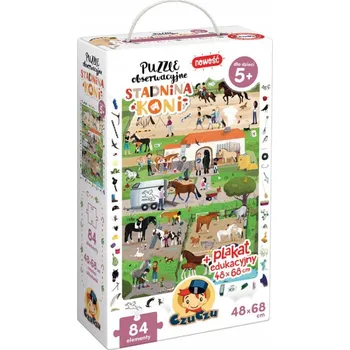 Puzzle Czuczu Puzzle Stáj koní 84 dílků + plakát 5+