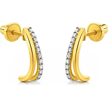 Náušnice Brilio Něžné náušnice ze žlutého zlata se zirkony 14/177.882/17ZIR + 2 měsíce na vrácení zboží