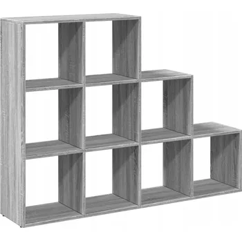 Knihovna Regál, dělicí stěna, 3 police, šedý dub sonoma, 137,5x29x103,5 cm