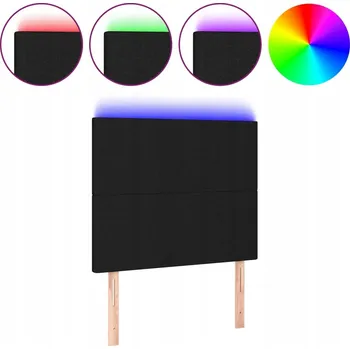 VidaXL Čelo postele s LED osvětlením, černé