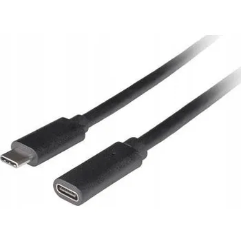 Datový kabel Prodlužovací kabel Lanberg USB-C M/F 3.1, 1,5 m, černý
