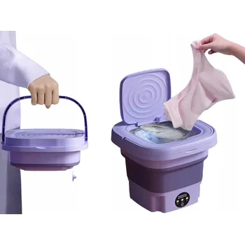 Praní a péče o prádlo Skládací Mini Pračka 8l Automatická Přenosná Turistická do Kempu