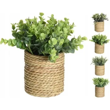 umělá květina Okrasná rostlina v květináči z mořské trávy 11x23 cm