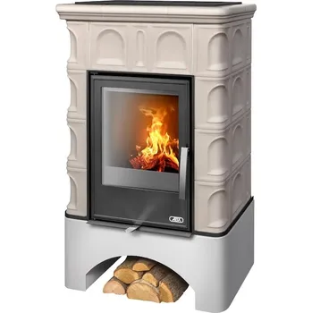 Krbová kamna Kachlová kamna ABX Britania KP I rovný sokl, Ahornweiss