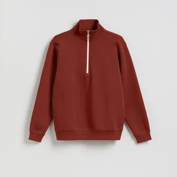 Pánská mikina Reserved - Bavlněná mikina regular fit - hnědá - 528EF-83X - 528EF-83X-XXL