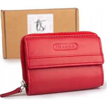 Peněženka Malá dámská kožená peněženka do malé kabelky, červená, s RFID ochranou