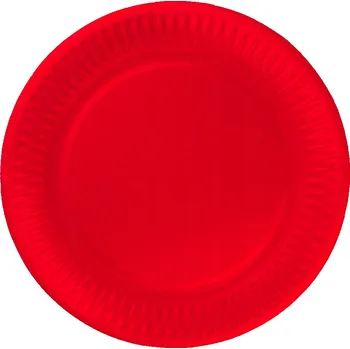 Talíř Červené papírové talíře 18 cm, párty sada, 6 ks Congee