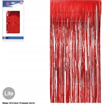 Obraz Červená Lesklá Hliníková Záclona - Stylová Dekorace