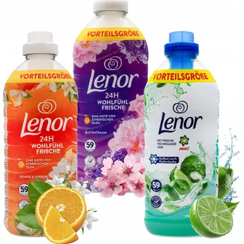 Aviváž Lenor Aviváže na prádlo 3× 1,2L Mix Vůní Pomerančová Verbena Květinová