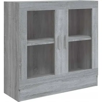 Knihovna VidaXL Vitrína, šedá dub sonoma, 82,5x30,5x80 cm