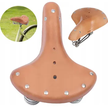 Sedlo na kolo Sedlo na kolo, retro kožené sedlo na kolo z hovězí kůže s pružinami