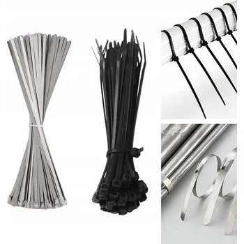 Stahovací páska Sada 20 stahovacích pásek Z Nerezové Oceli + 10 Ks nylonových Stahovací Pásky