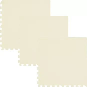 Pěnová podložka HUMBI 180 × 60 cm, velké voděodolné puzzle, krémová, 3 díly