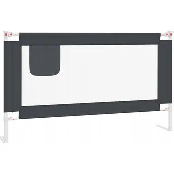 Dětská zábrana Zábrana k dětské postýlce, tmavě šedá, 140 cm