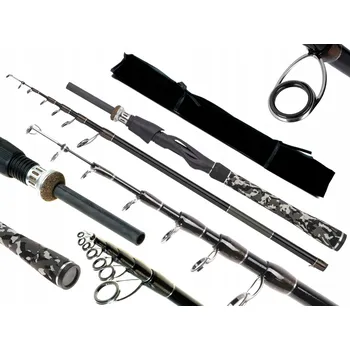 Rybářský prut TELESKOPICKÝ PRUT KUNGFU TRAVEL 2,1m PŘÍVLAČOVÝ IM7 Carbon 210cm 110089