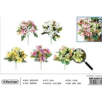 umělá květina Rest.aer - Kytice 5 větviček malých narcisů, 23 cm