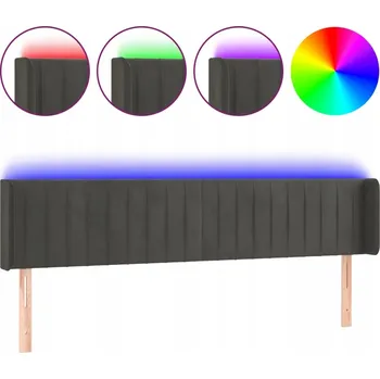 VidaXL Čelo postele s LED osvětlením, tmavě šedé,