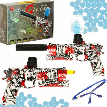 Dětská zbraň Hračka Ikonka Gelová kuličková pistole na vodu napájená bateriemi USB + kuličky 7-8mm 550 ks