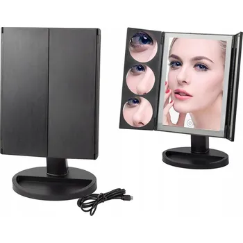 Kosmetické zrcátko Kosmetické zrcátko s LED podsvícením pro líčení, zvětšení 3x 5x 10x