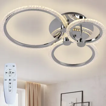 Stropní svítidlo chrom glamour lustr stropní svítidlo LED + dálkový ovladač