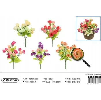 umělá květina Rest.aer - 5 větviček růží, 20 cm