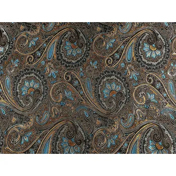 Žakárová látka pro oděvy i dekoraci METRÁŽ - 4 (165 g/m²) krémová tmavá modrá světlá