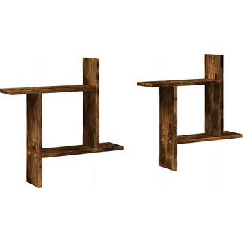 police VidaXL Nástěnné police, 2 ks, kouřový dub, 50x12x50 cm