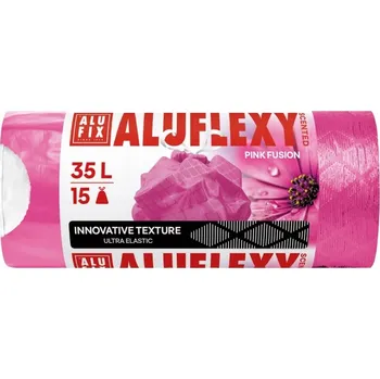 Pytle na odpadky Pytle na odpadky ALUFIX Aluflexy vonné LDPE 35l 15ks růžové