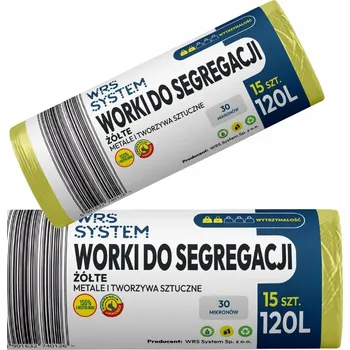 Pytle na odpadky Pytle na tříděný odpad – plast WRS SYSTEM 120 l, 15 ks