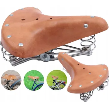 Sedlo na kolo SEDLO NA KOLO KOŽENÉ SVĚTLE HNĚDÉ ODPRUŽENÉ