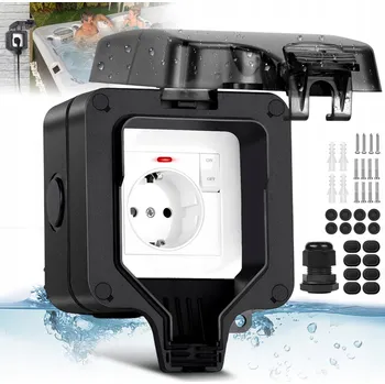 Elektrická zásuvka JEDNOTLIVÁ VENKOVNÍ ELEKTRICKÁ ZÁSUVKA ZAHRADNÍ VODOTĚSNÁ 230V IP66